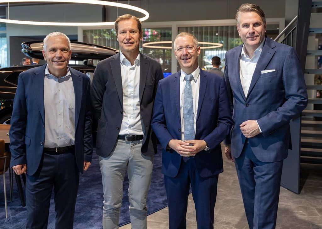 Prof. Dr. Christian Stummeyer mit Gastgebern der Hypo Vorarlberg und von BMW Unterberger in Dornbirn